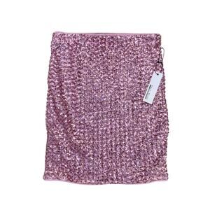 2/$30 Haute Monde Pink Sequin Pencil Skirt Small Stretch High Waist Fitted Shiny